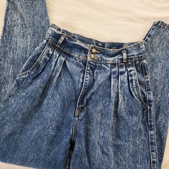 bill blass Denim - Vintage Bill Blass pleated front jeans women's 12 acid wash high waist